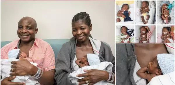 Nigerian couple welcome Sextuplets after 17 years of childlessness (Photos)